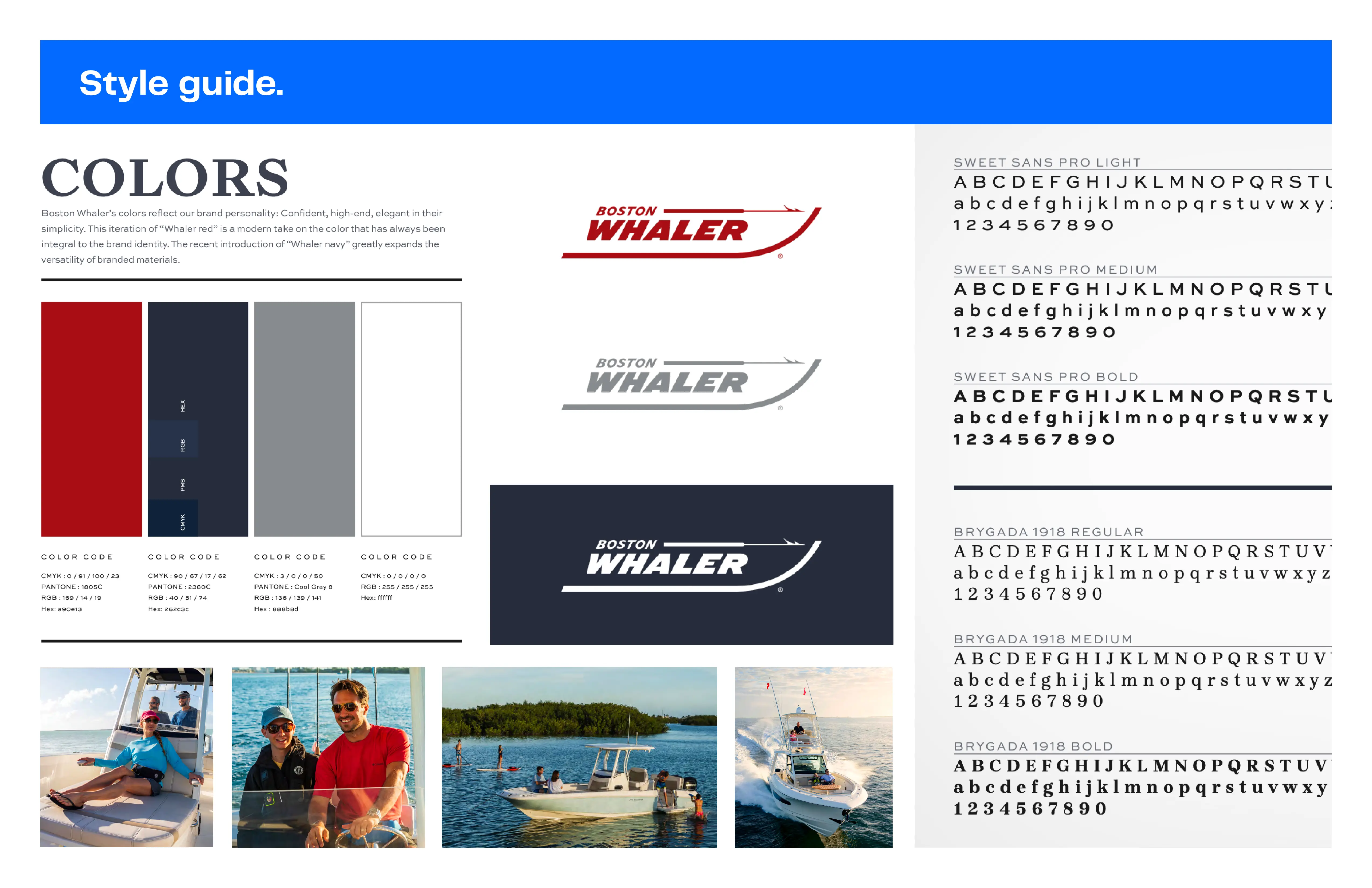 Boston Whaler existing style guide audit