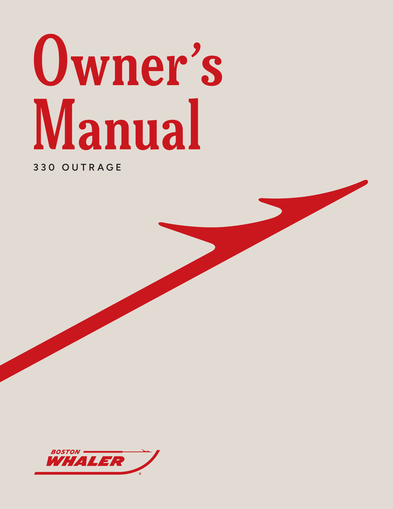 330 Outrage owner’s manual cover