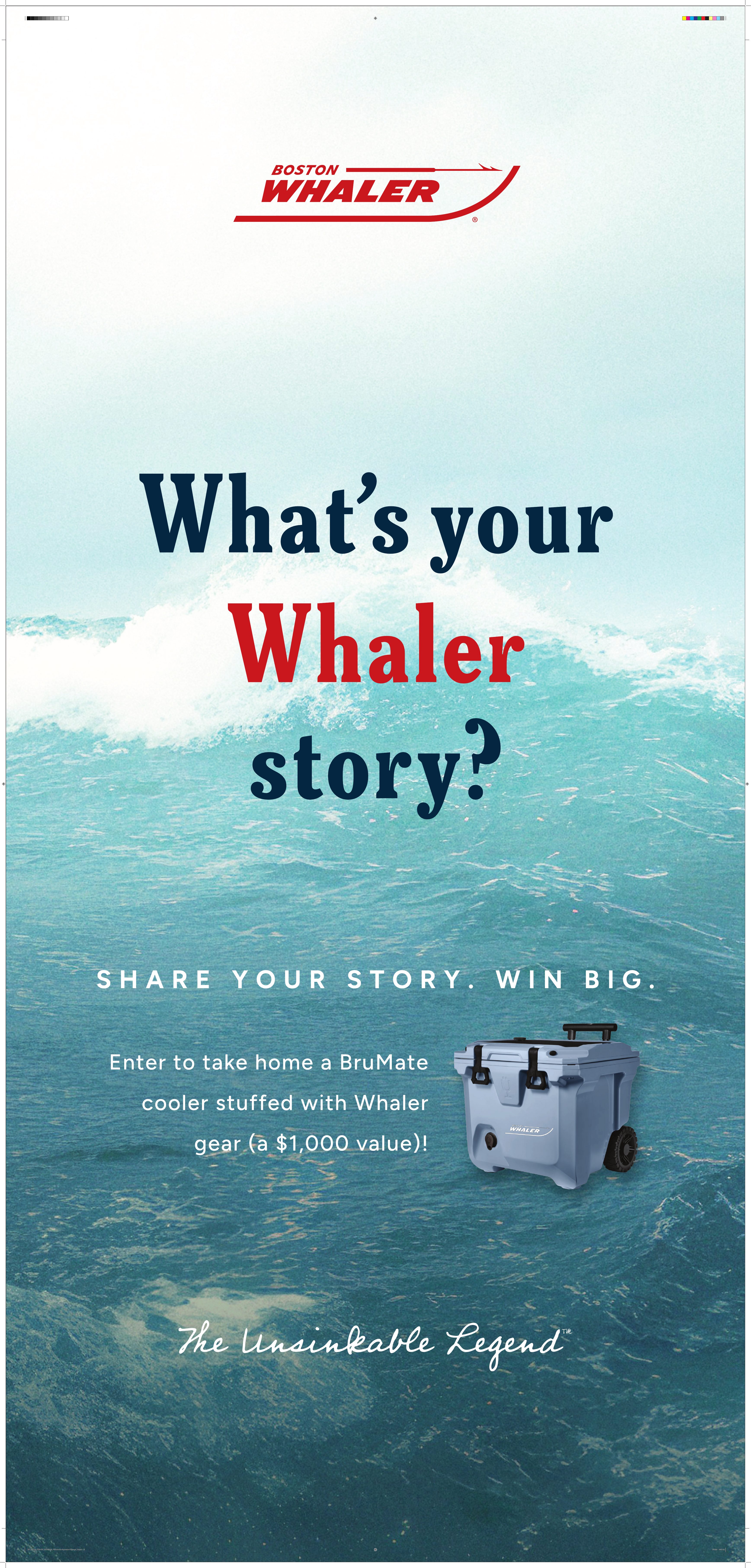 MIBS What's your Whaler story sweepstakes signage